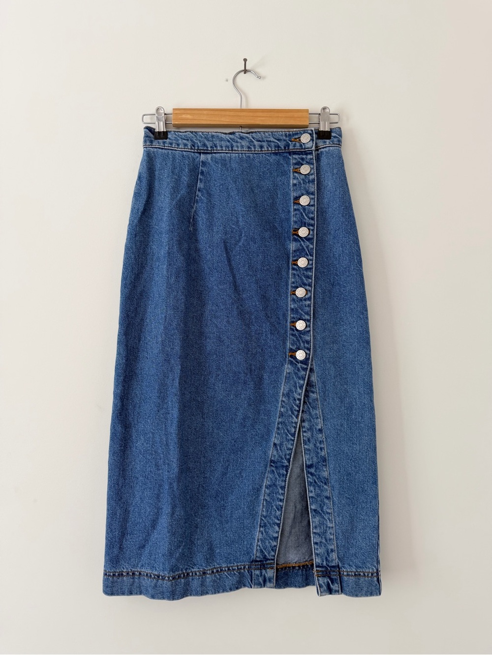 Urban Outfitters BDG Button-Front Denim Midi Skirt